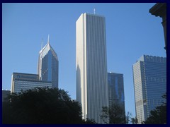 Skyline from the Loop, street level 16 - Aon Center, (Amoco Bldg), Chicago's 3rd tallest building
